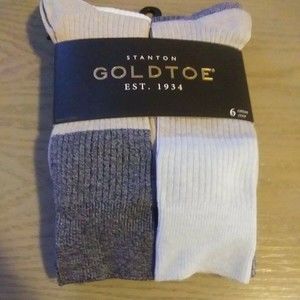 GoldToe Men's 6-Pack Stanton Crew Socks, Multi-Color, Cotton Blend, 6-12.5